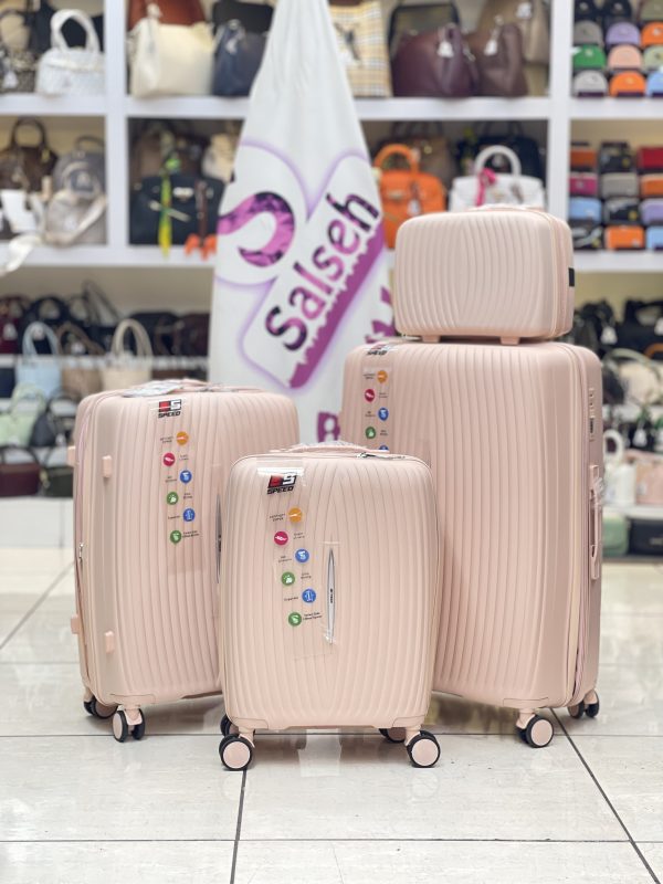 چمدان نشکن اسپید صورتی روشن