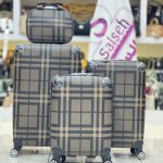 چمدان اورجینال لوکس باربری چهارخونه قهوه ای